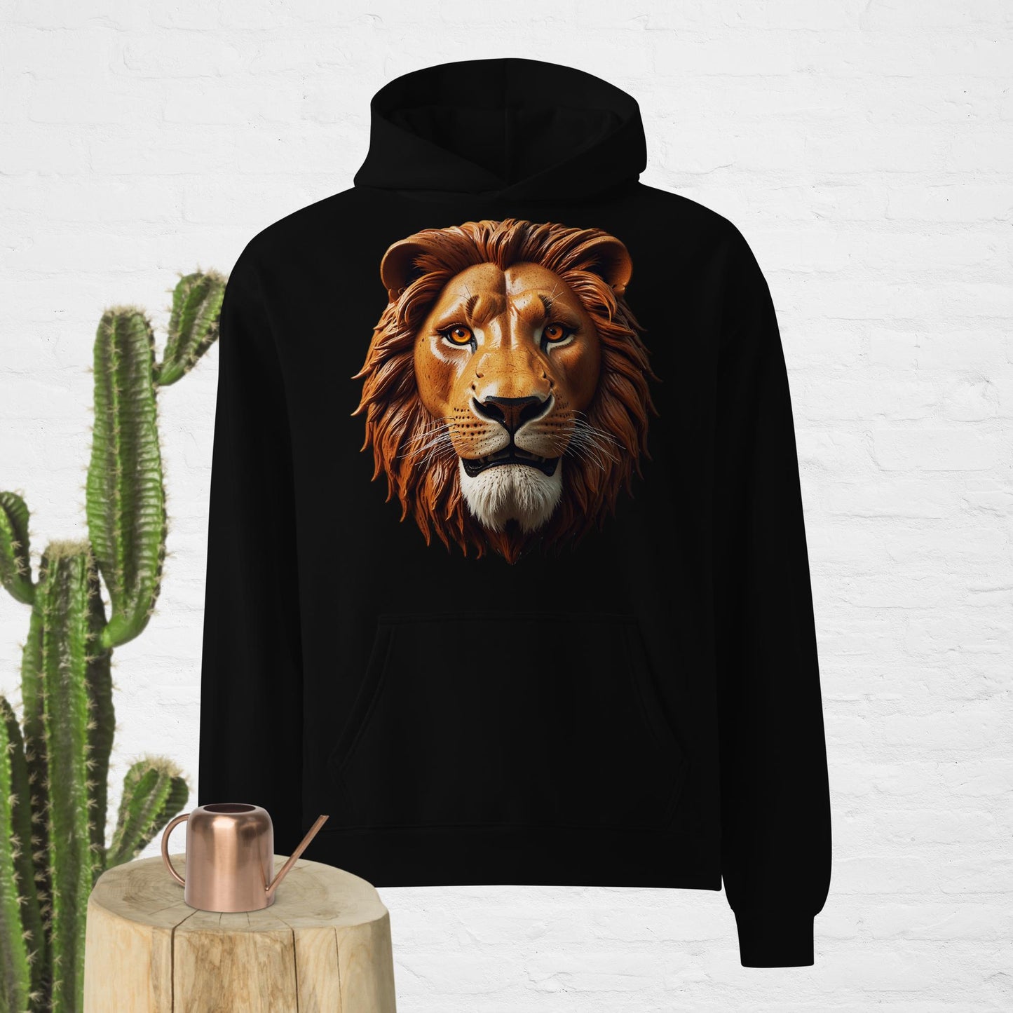 Sudadera unisex de gran tamaño con diseño de león